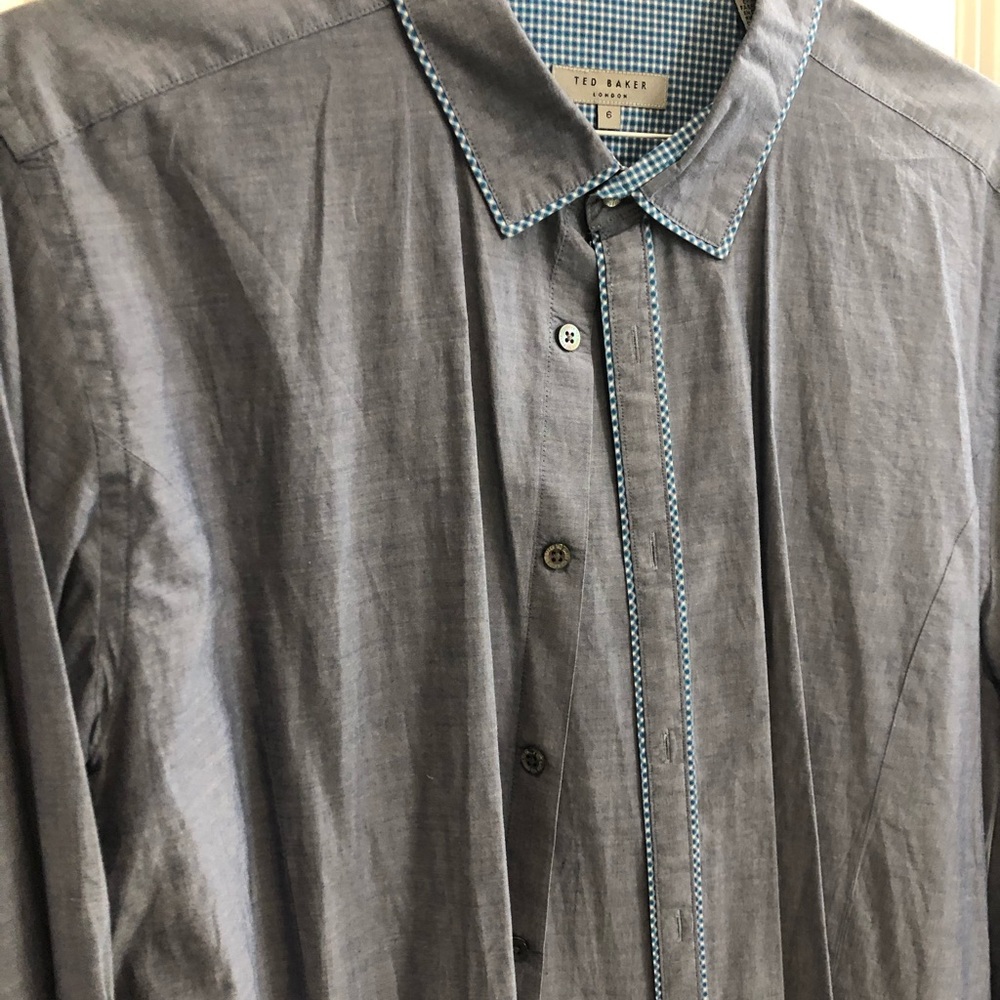 Ted Baker Grey Dress shirt sz 6